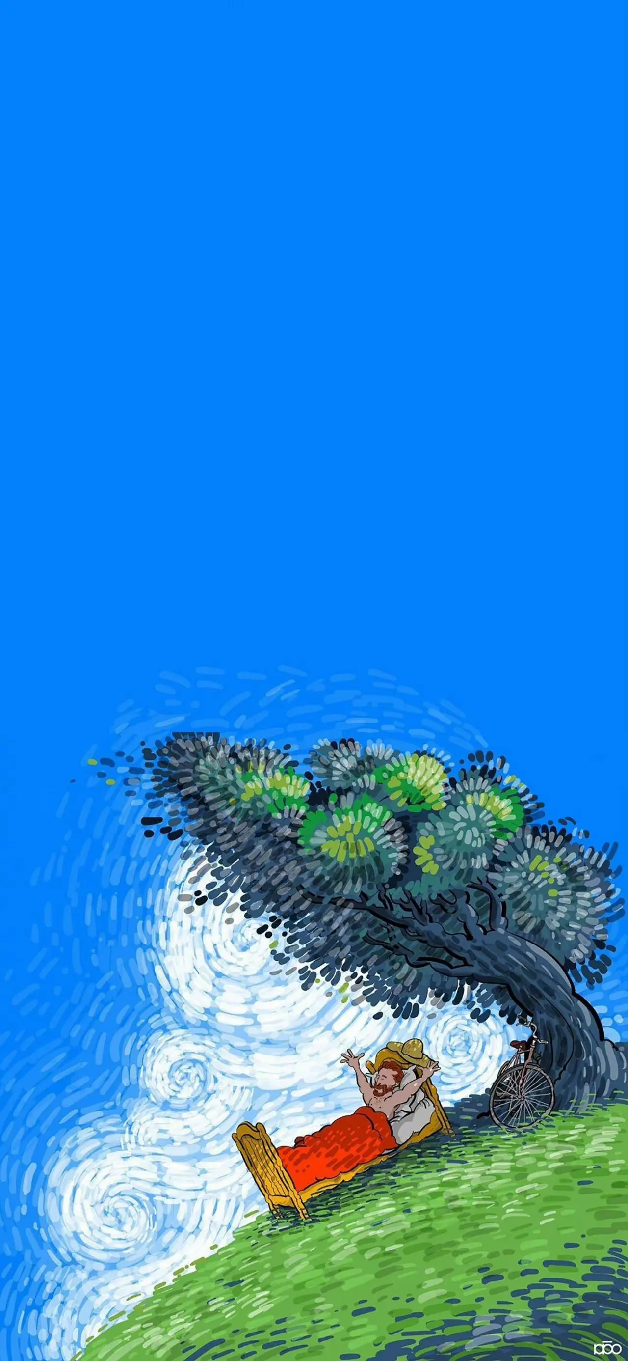 卡通图片梵高油画壁纸-梵高画风