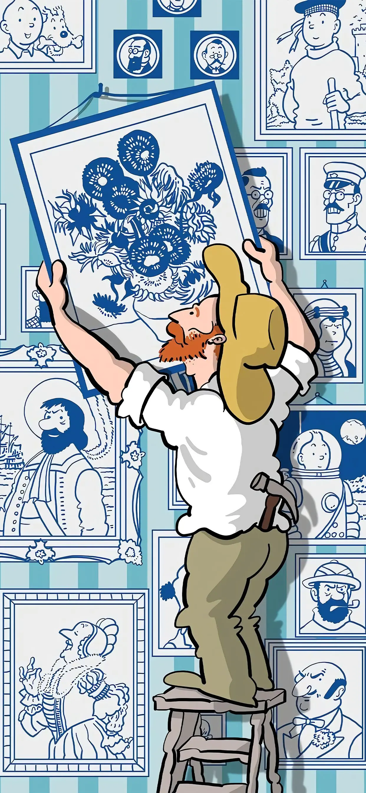 卡通图片梵高油画壁纸-梵高画风