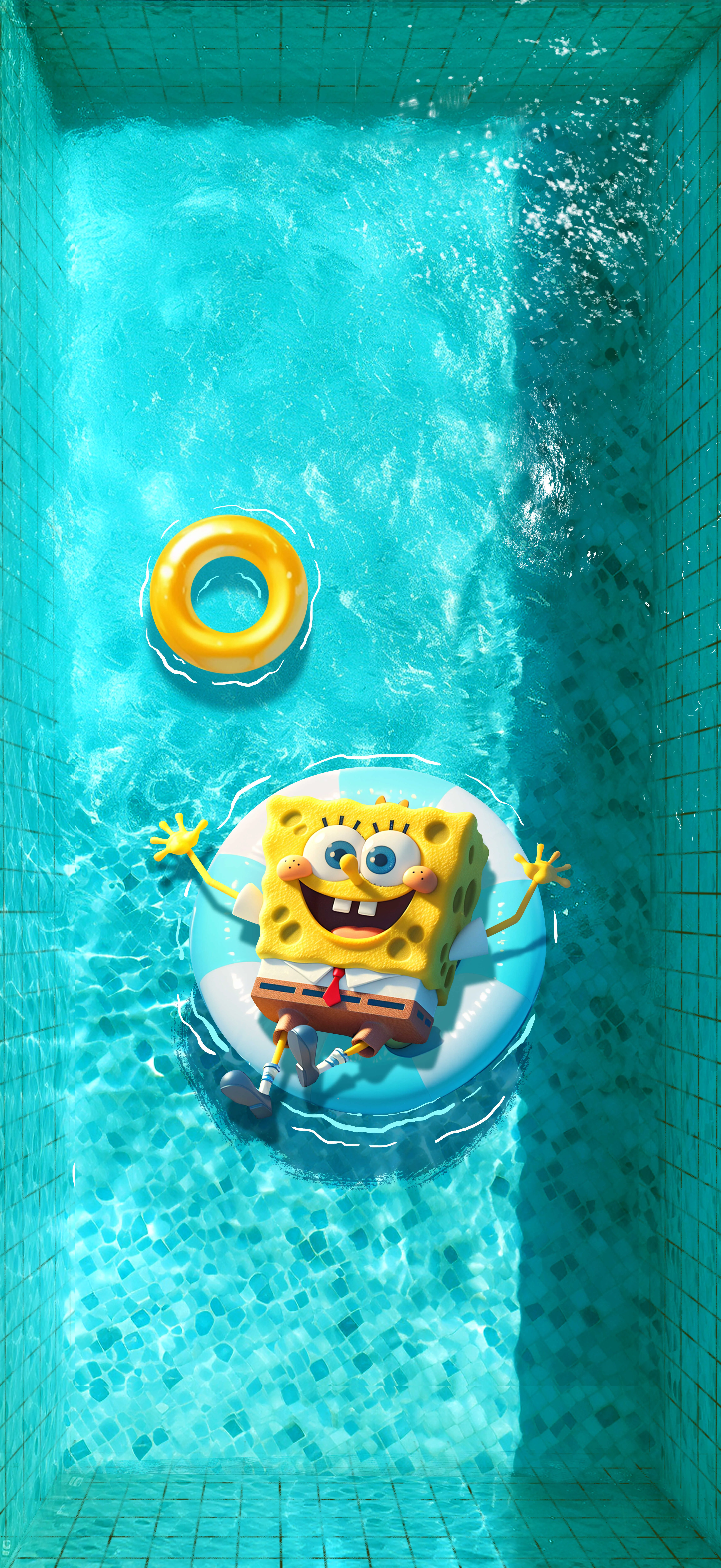清凉夏日海绵宝宝壁纸-高清海绵宝宝风格清凉夏日图片