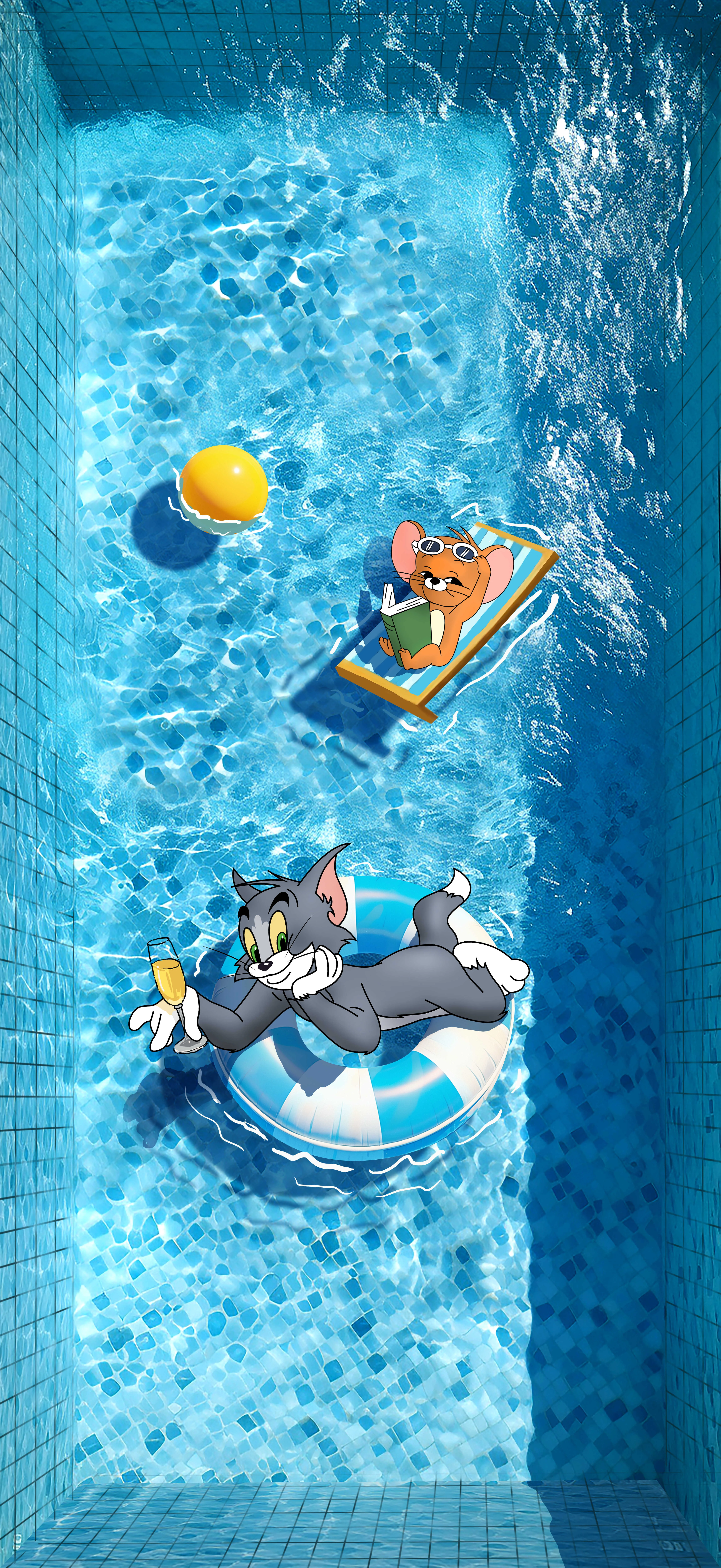 清凉夏日猫和老鼠壁纸-高清猫和老鼠风格清凉夏日图片