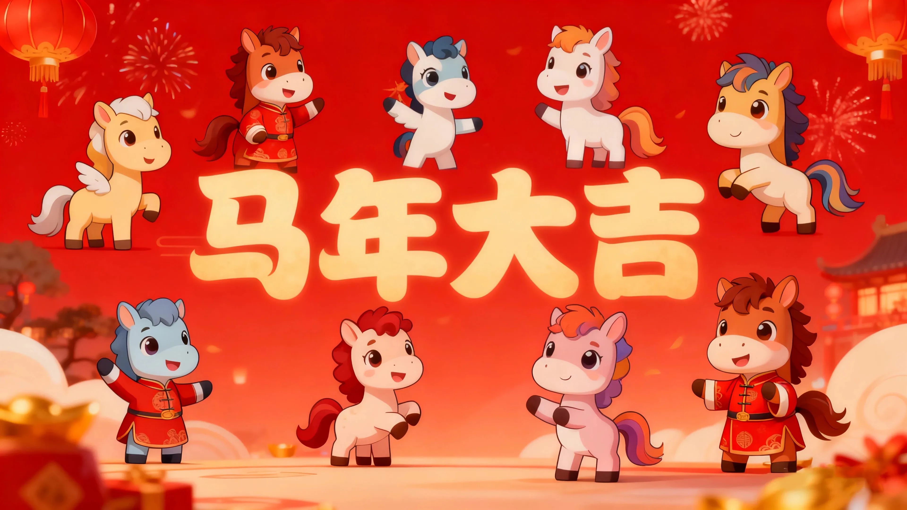 4K节日氛围壁纸 节日花环装饰温馨