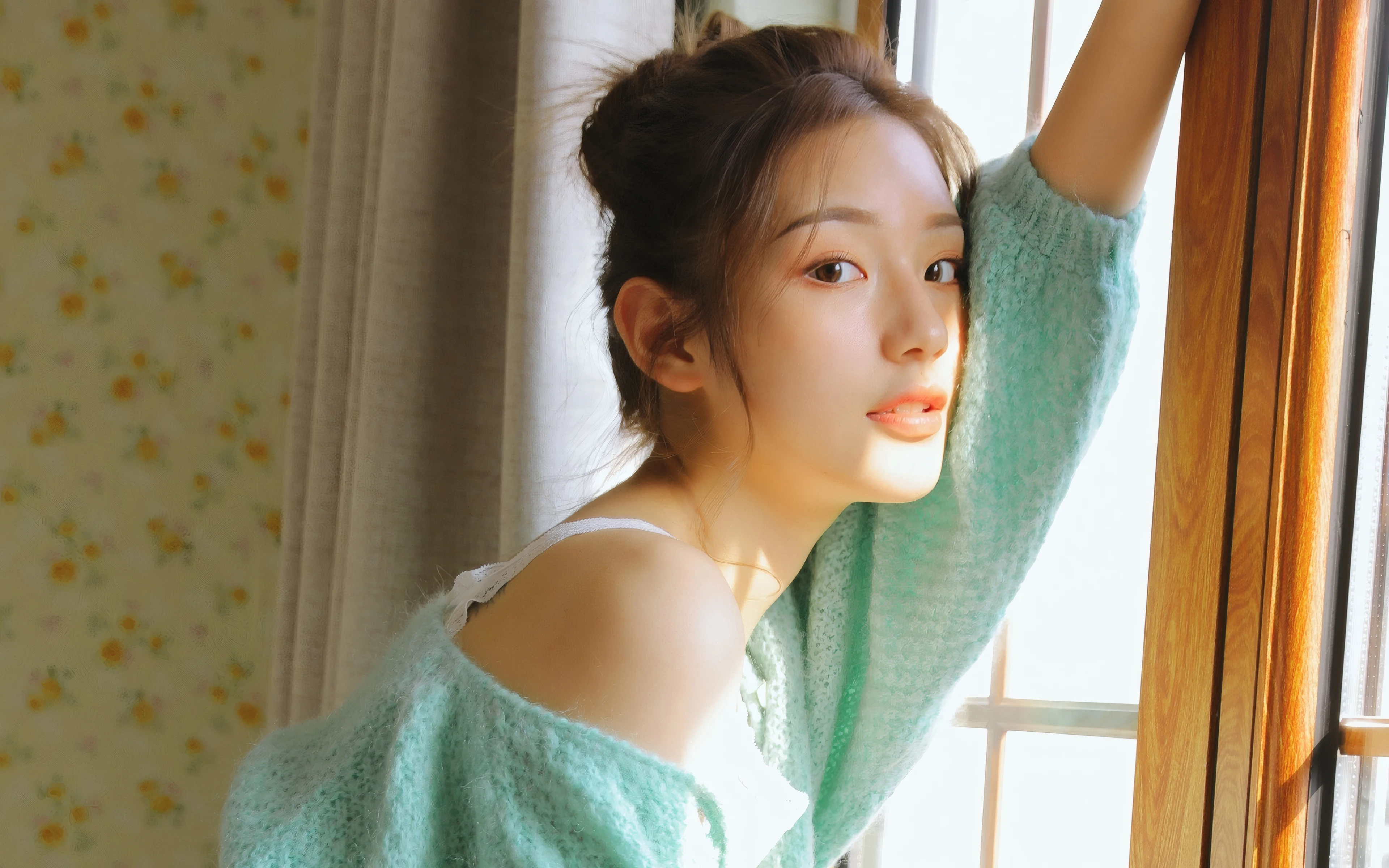 面容姣好的 中国佳人 面部高清摄影 4K极致清晰  PC屏保