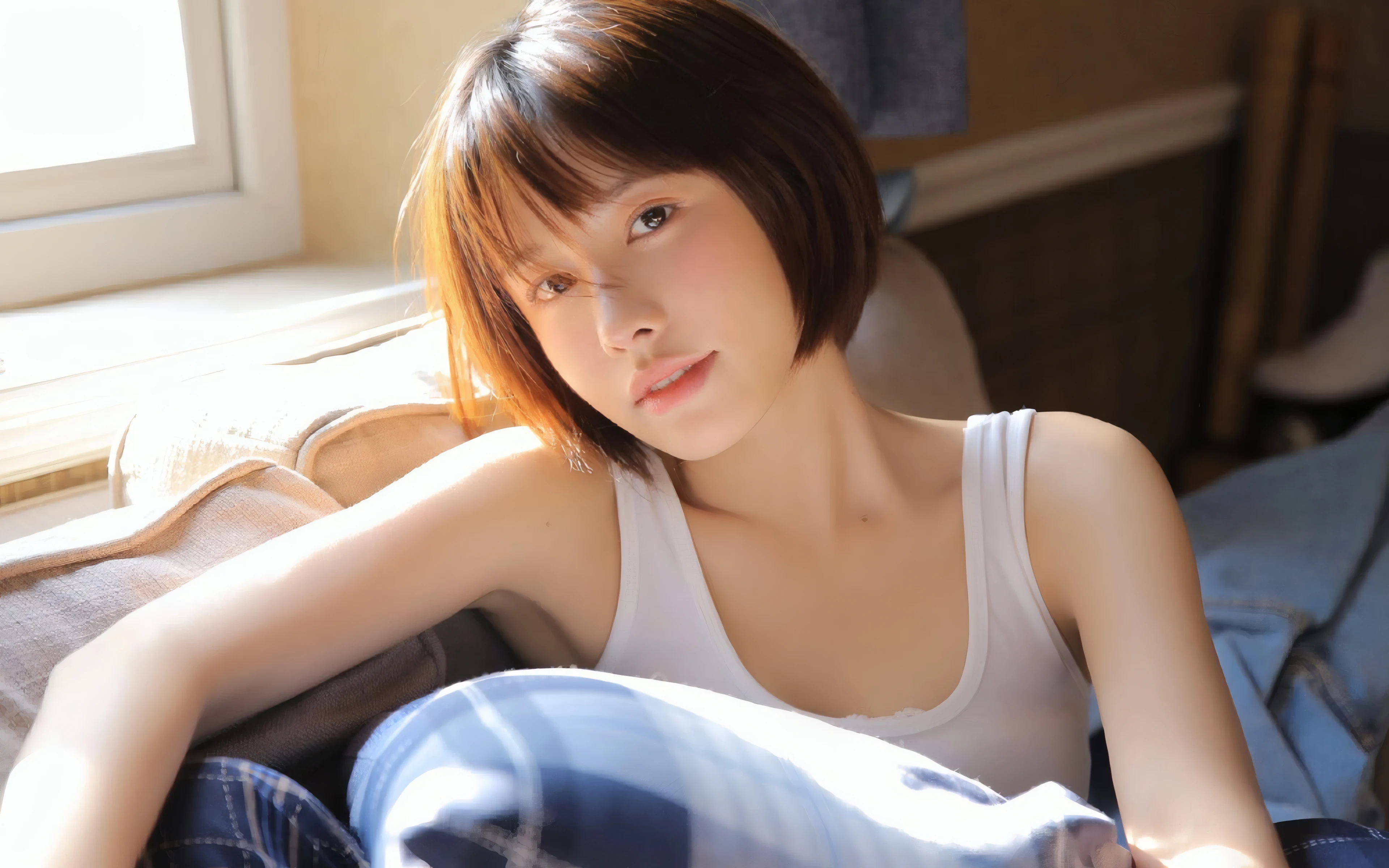 容貌绝美的 中国美女 面部特写摄影 4K高清图片 手机壁纸