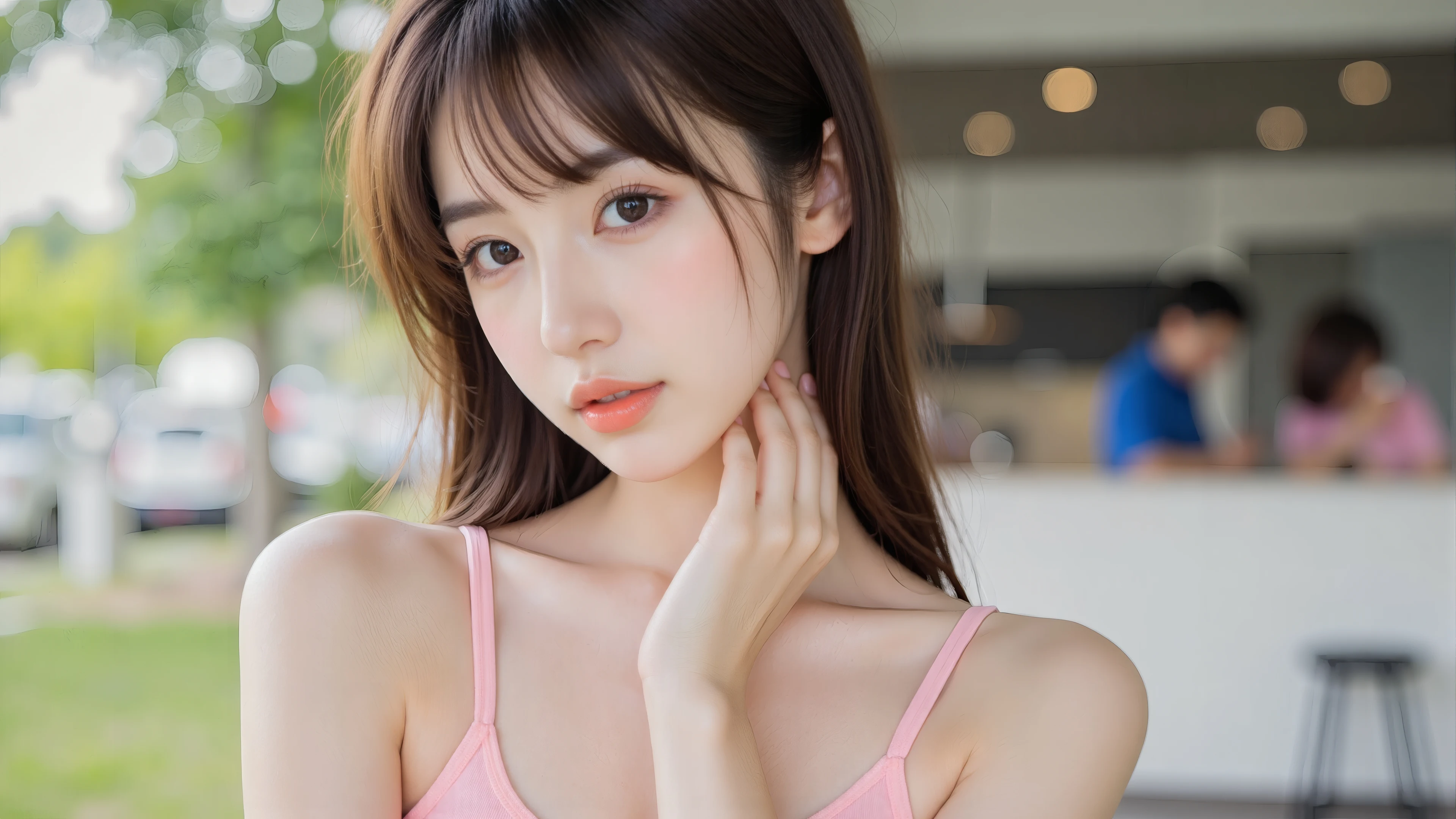 五官精致的 国产美女 高清脸部写真 超清晰4K 桌面锁屏