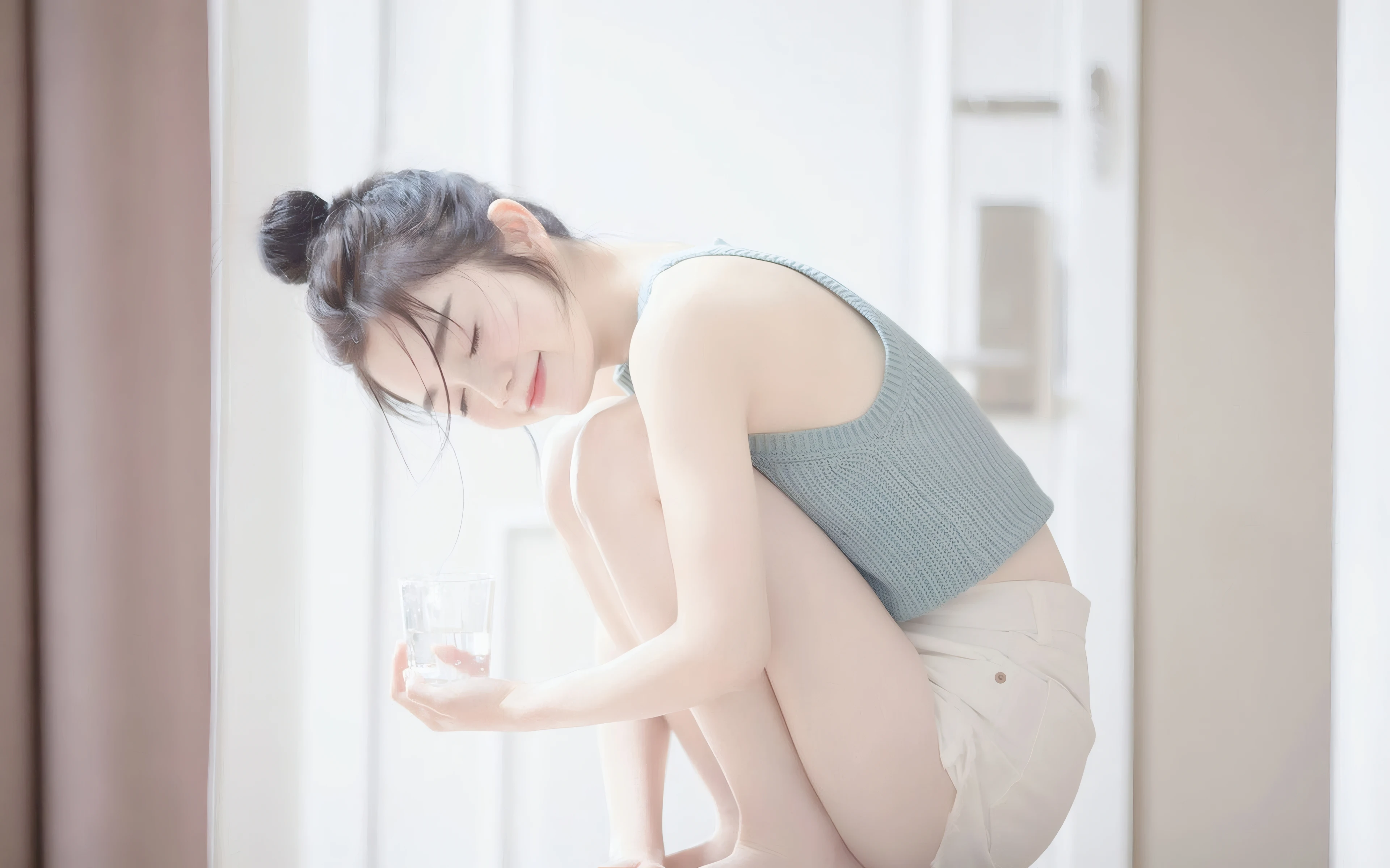容貌绝美的 中国美女 面部特写摄影 4K高清图片 手机壁纸
