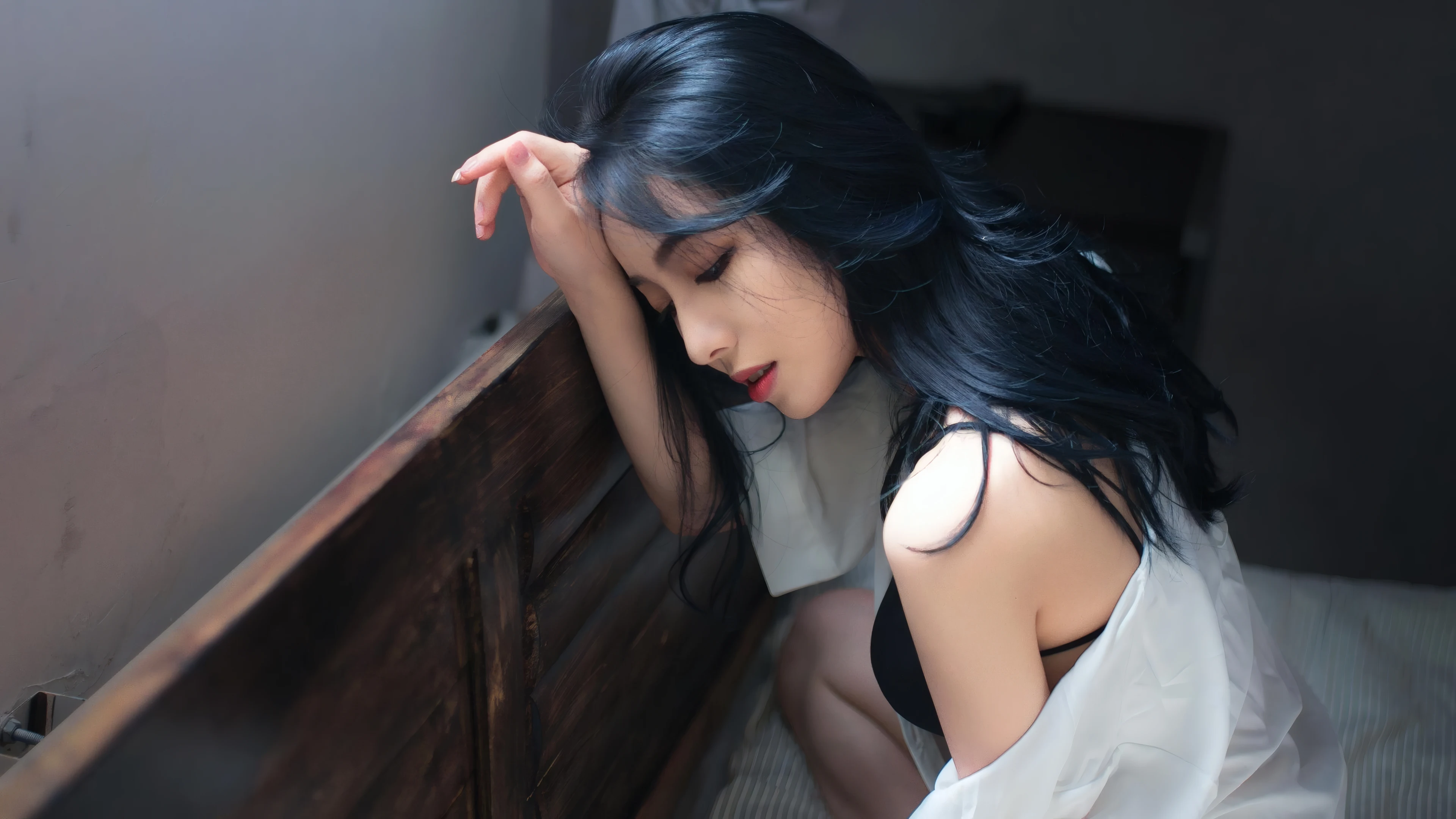 面容姣好的 中国佳人 面部高清摄影 4K极致清晰  PC屏保
