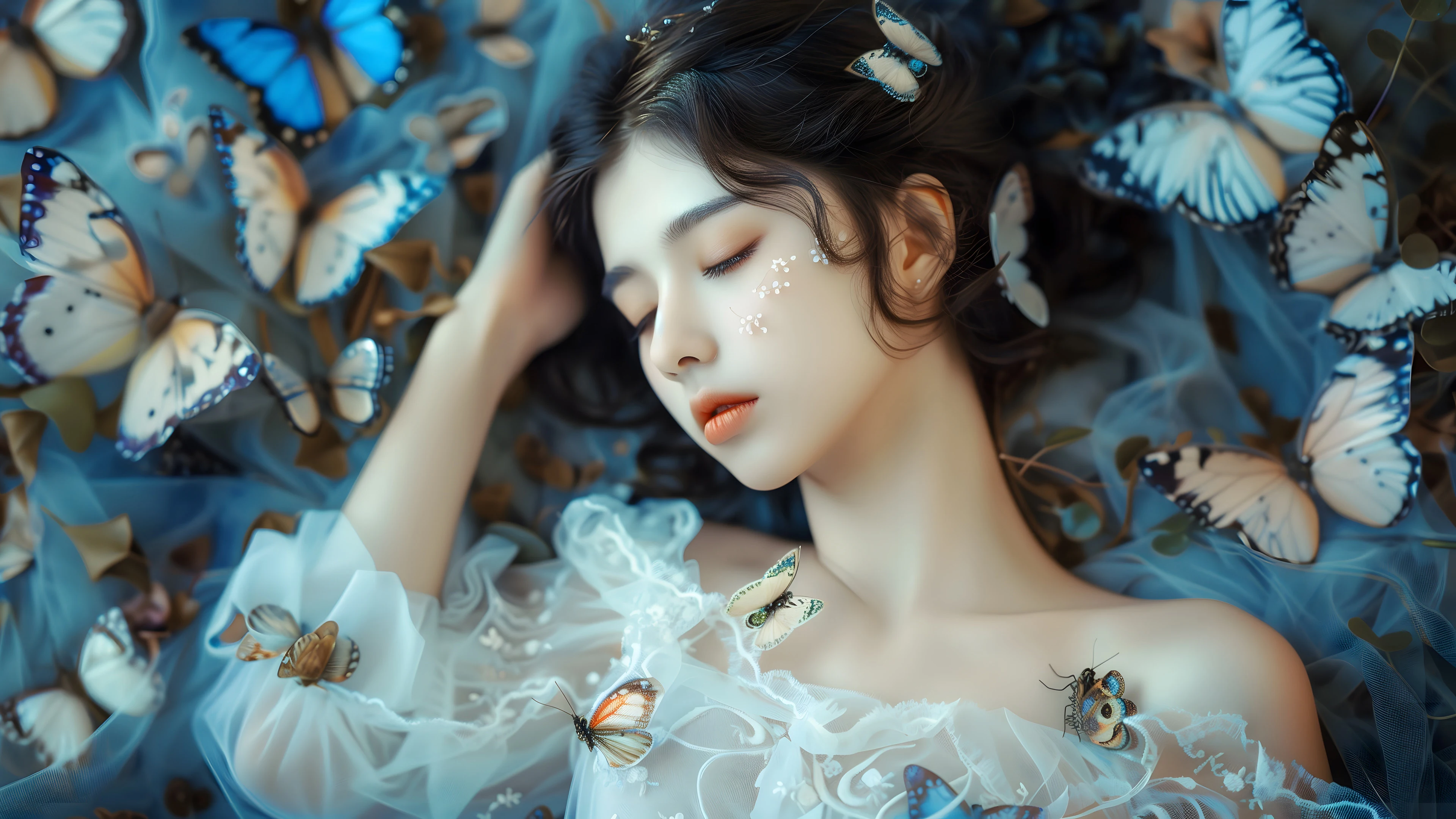 五官精致的 国产美女 高清脸部写真 超清晰4K 桌面锁屏