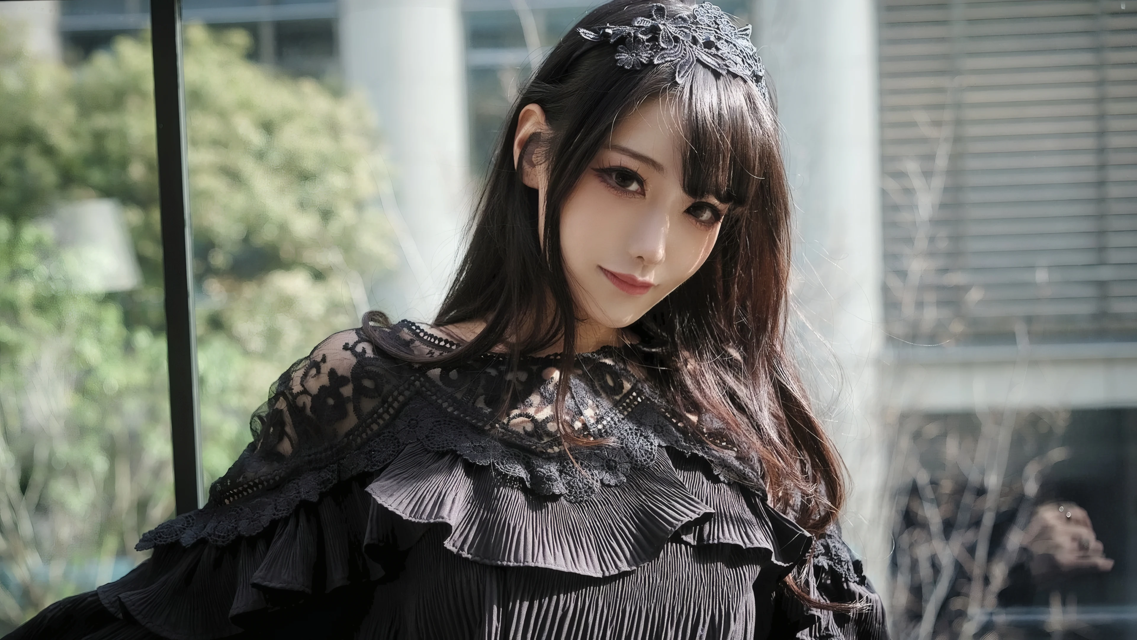 容貌绝美的 中国美女 面部特写摄影 4K高清图片 手机壁纸