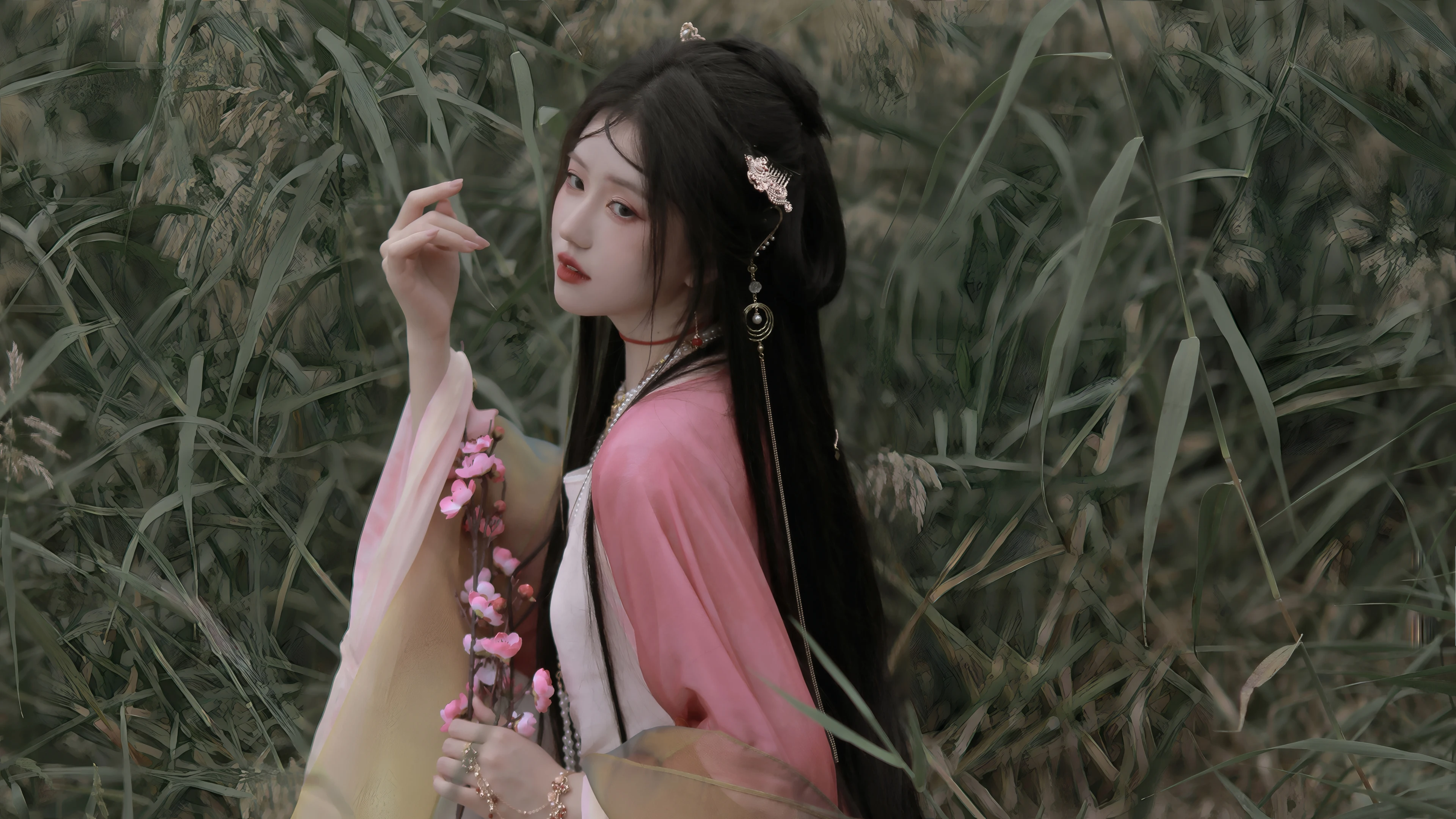 容貌绝美的 中国美女 面部特写摄影 4K高清图片 手机壁纸