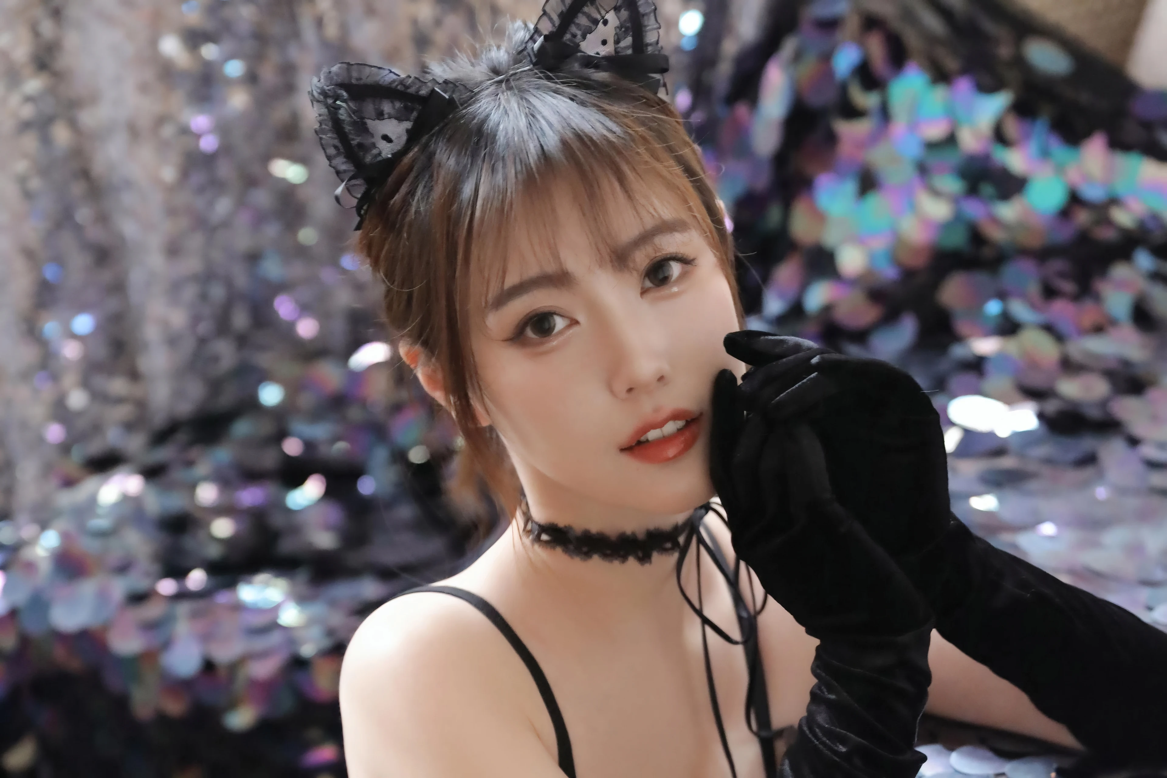 容貌绝美的 中国美女 面部特写摄影 4K高清图片 手机壁纸