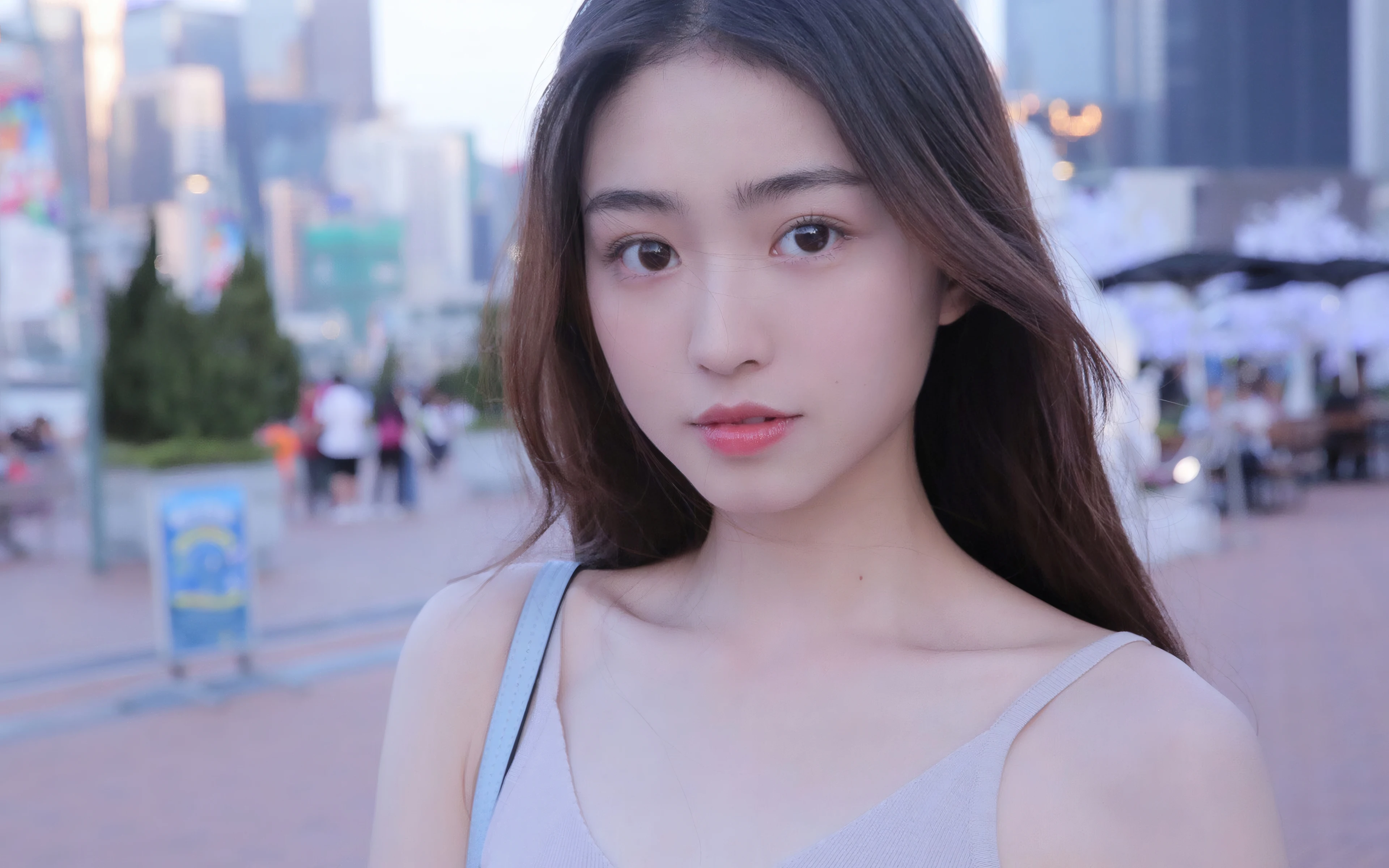 面容姣好的 中国佳人 面部高清摄影 4K极致清晰  PC屏保