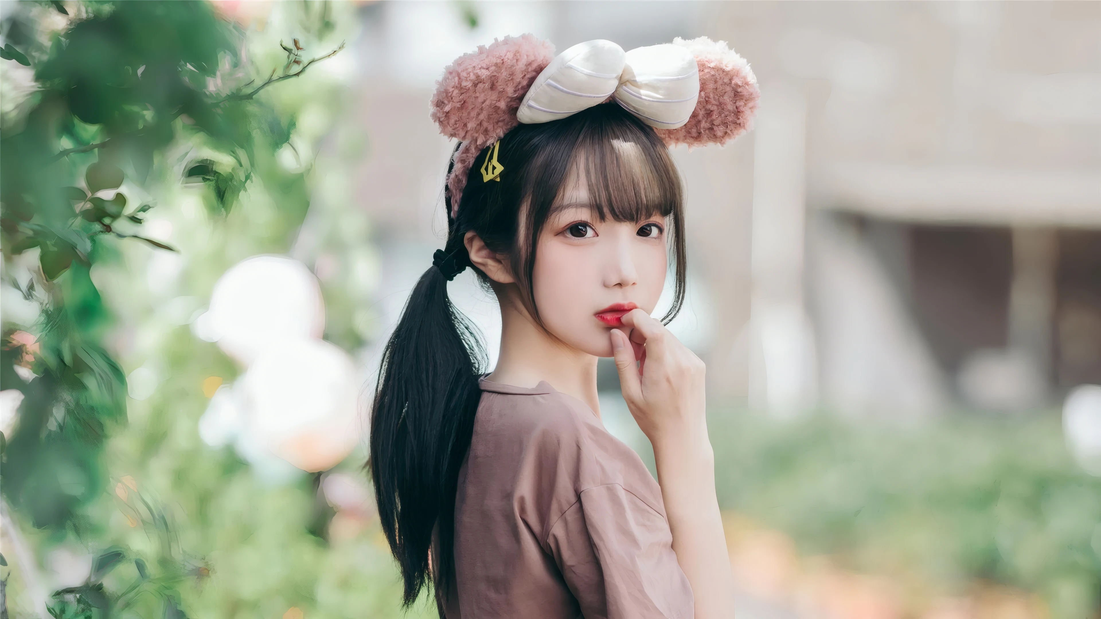 面容姣好的 中国佳人 面部高清摄影 4K极致清晰  PC屏保