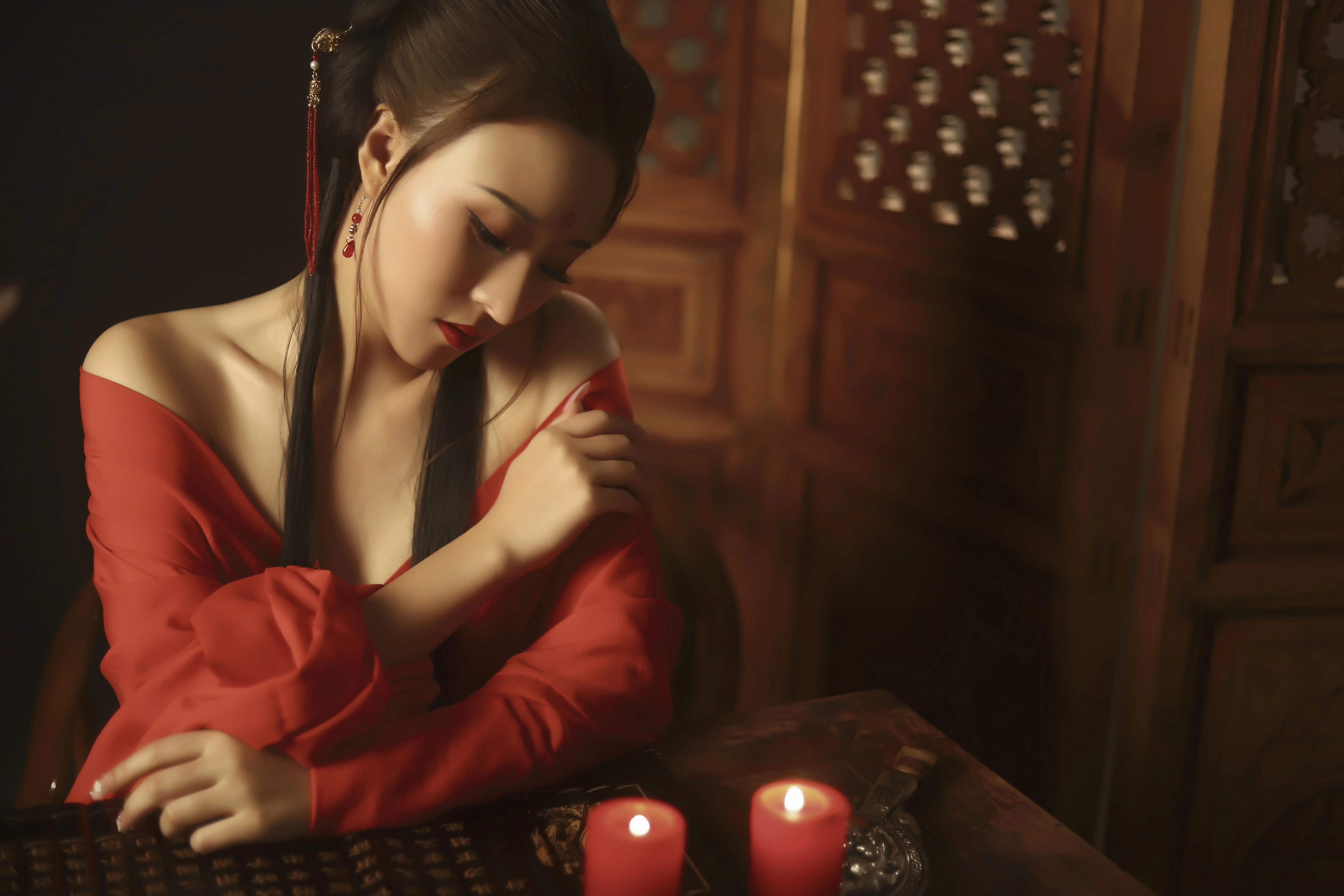 面容姣好的 中国佳人 面部高清摄影 4K极致清晰  PC屏保