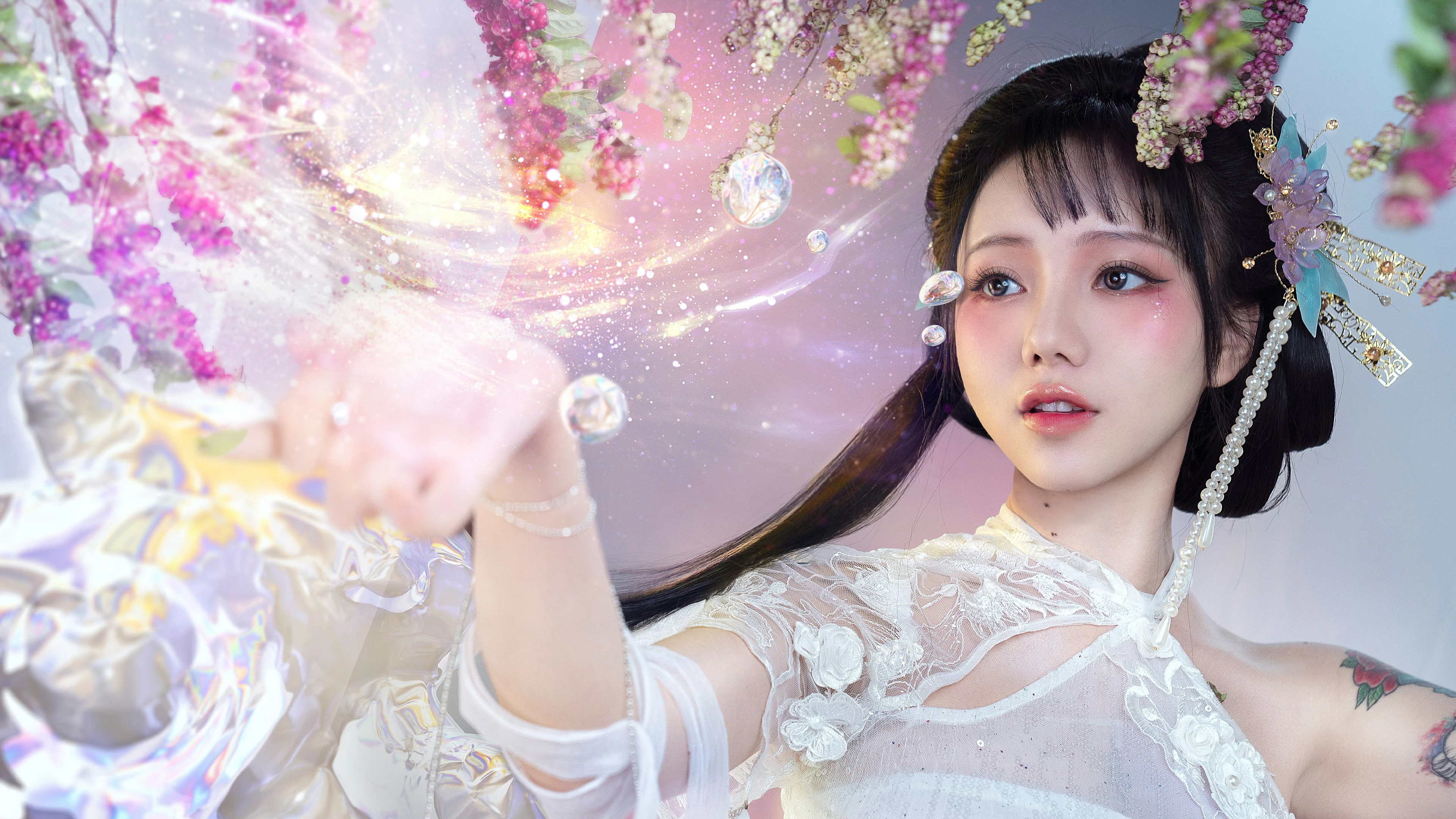 面容姣好的 中国佳人 面部高清摄影 4K极致清晰  PC屏保