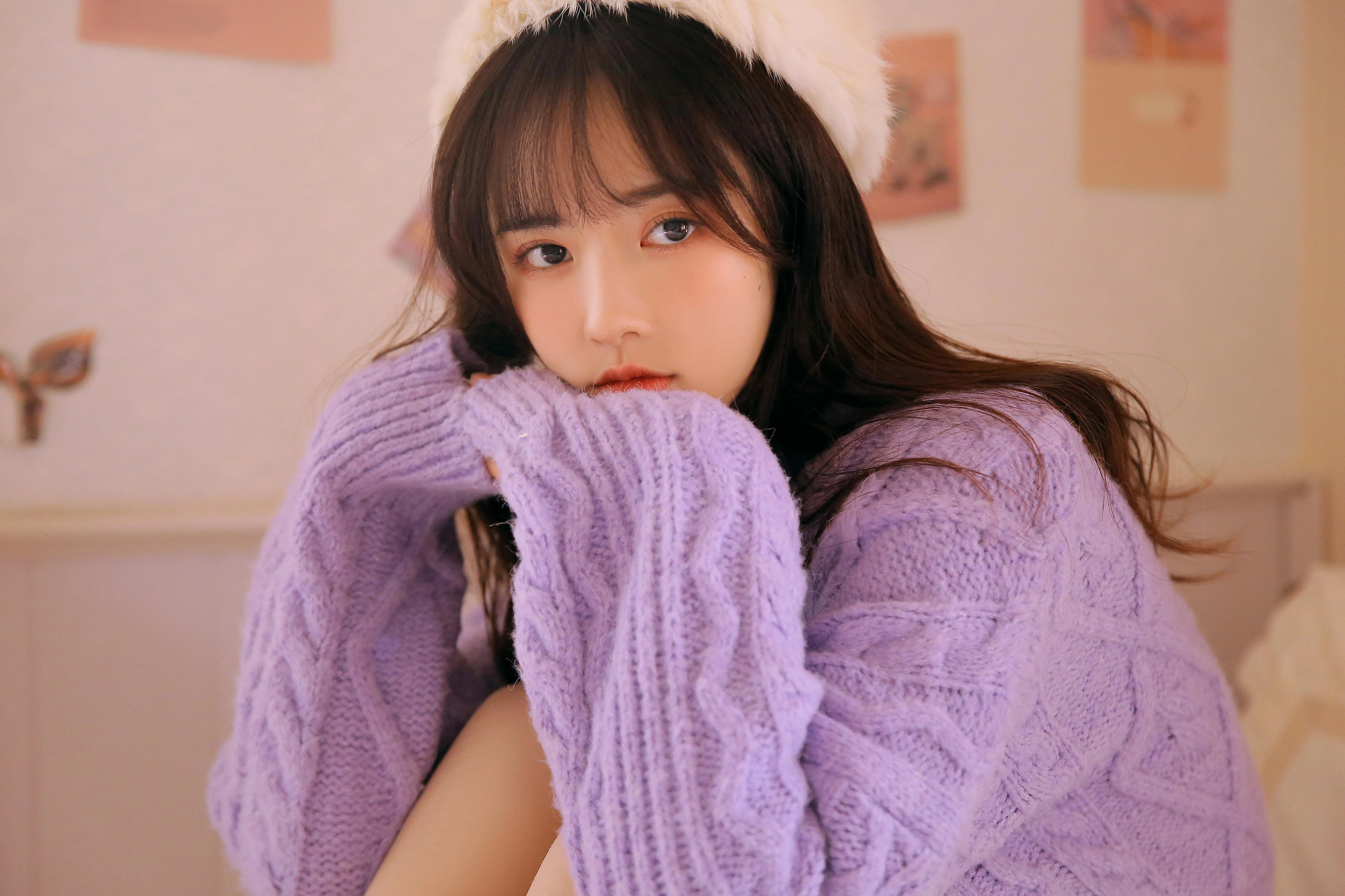 容貌绝美的 中国美女 面部特写摄影 4K高清图片 手机壁纸
