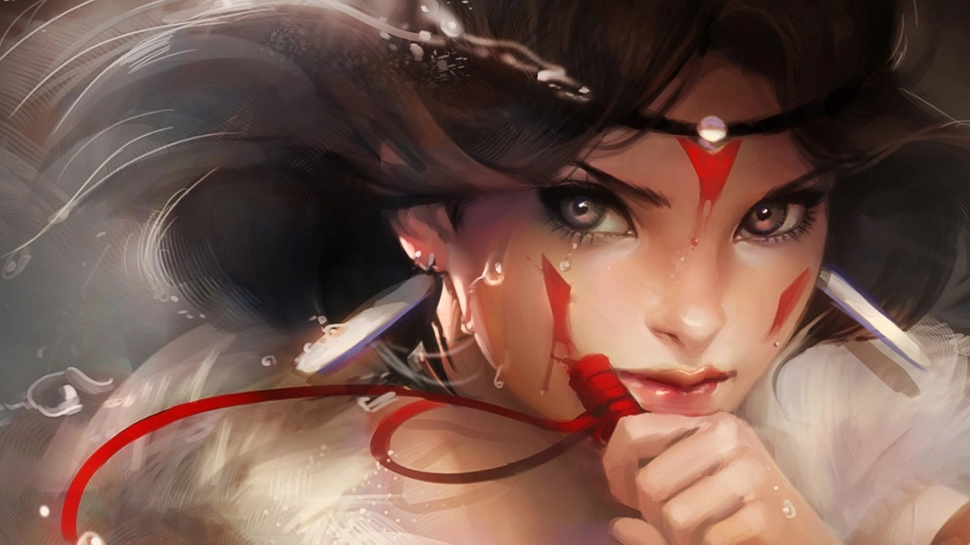 无损画质 幽灵公主角色截图 手机锁屏 高清无水印