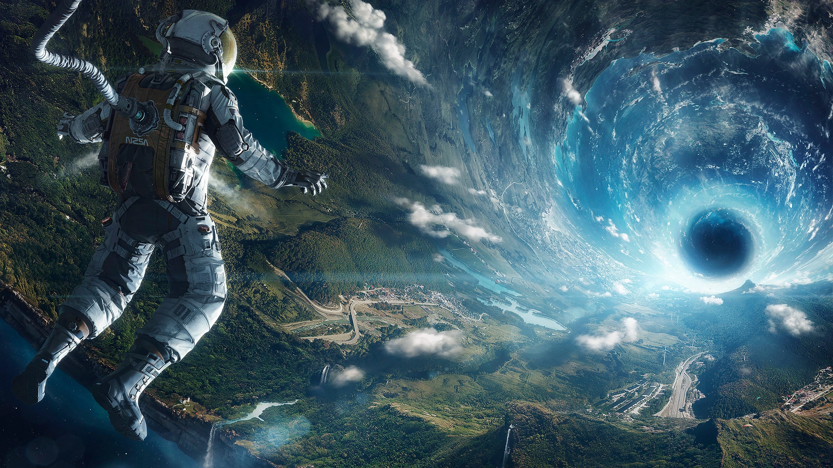 4k画质 未来感的 宇宙科幻地球 科幻壁纸 游戏背景