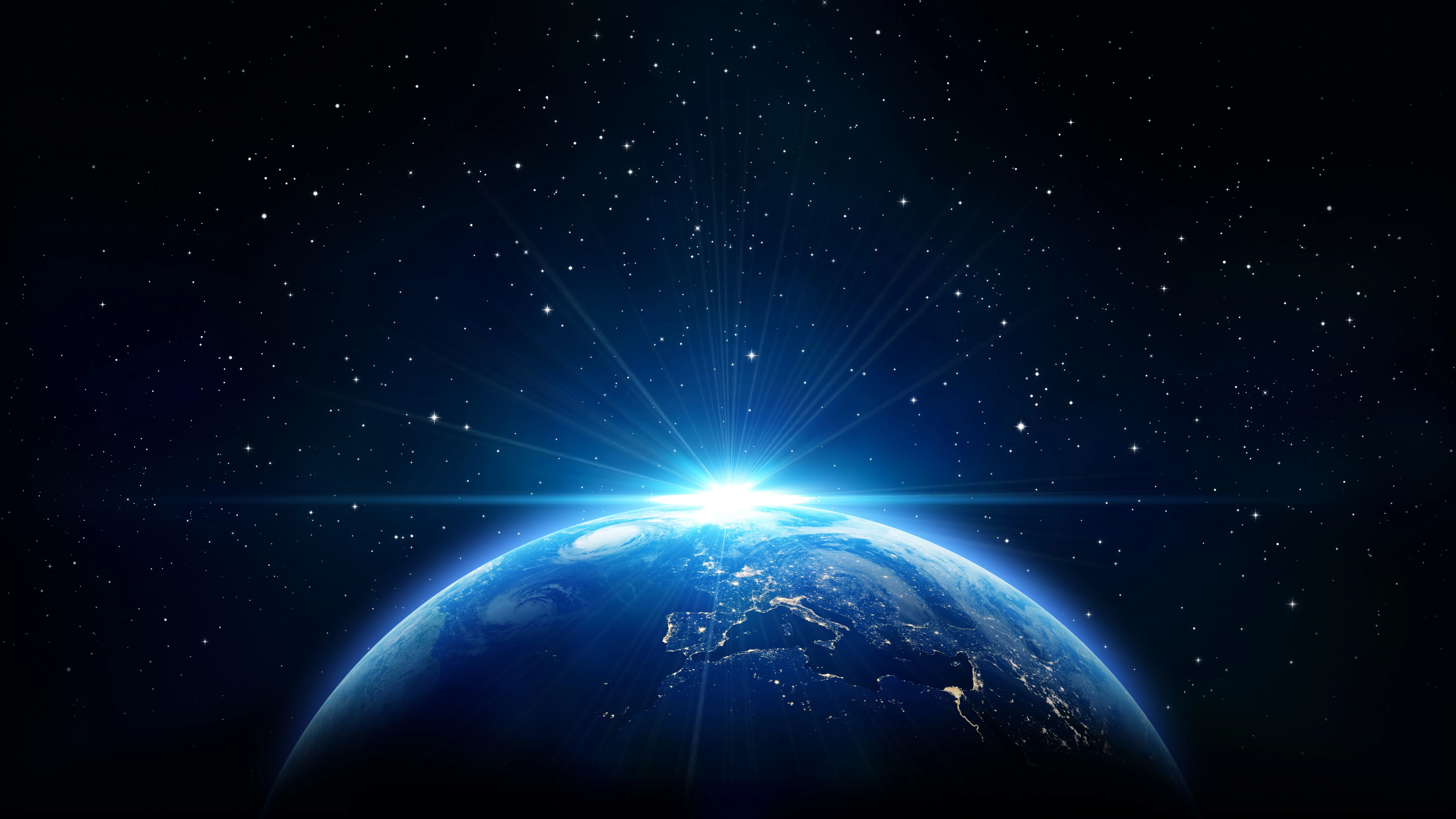 4K超清 星空璀璨的 宇宙科幻地球 星空壁纸 车载壁纸