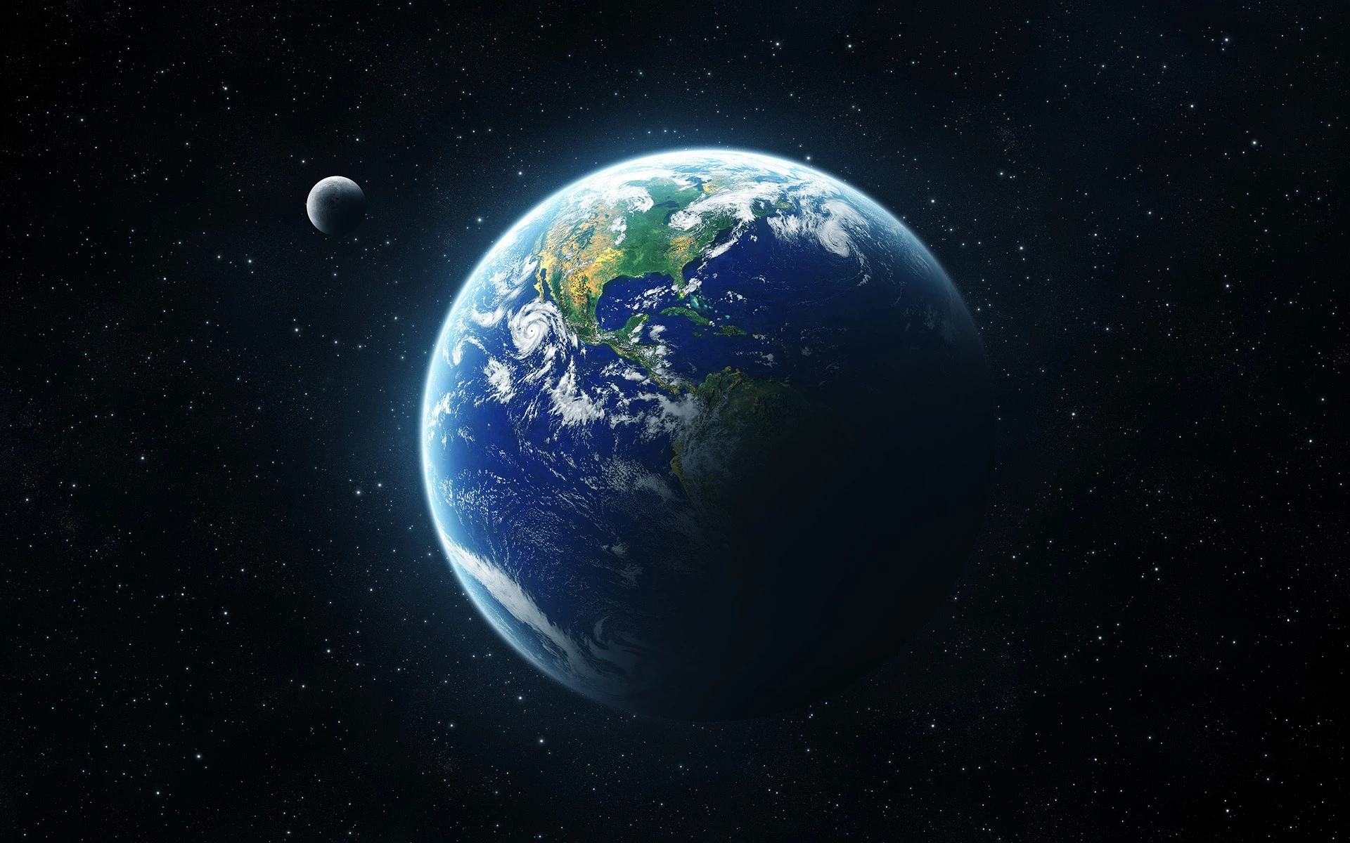 4k画质 星空璀璨的 宇宙科幻地球 科幻壁纸 游戏背景