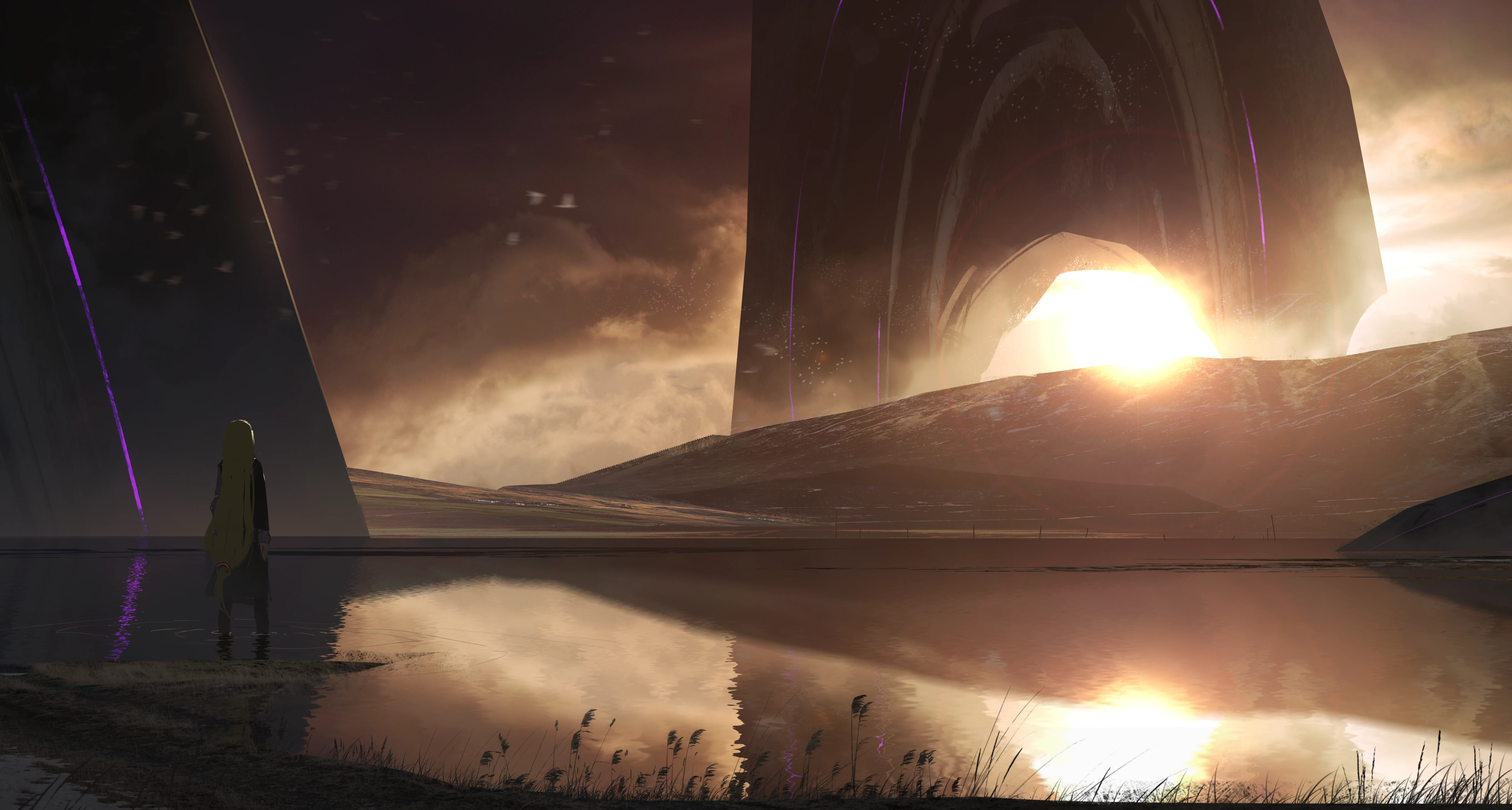科幻风格数据流光效 4K壁纸