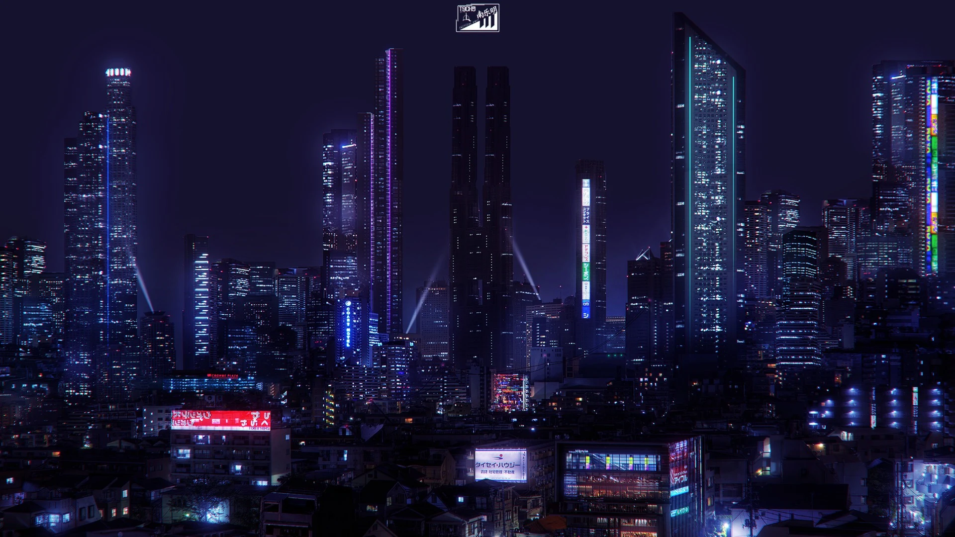 赛博朋克风霓虹都市夜景 4K超清壁纸