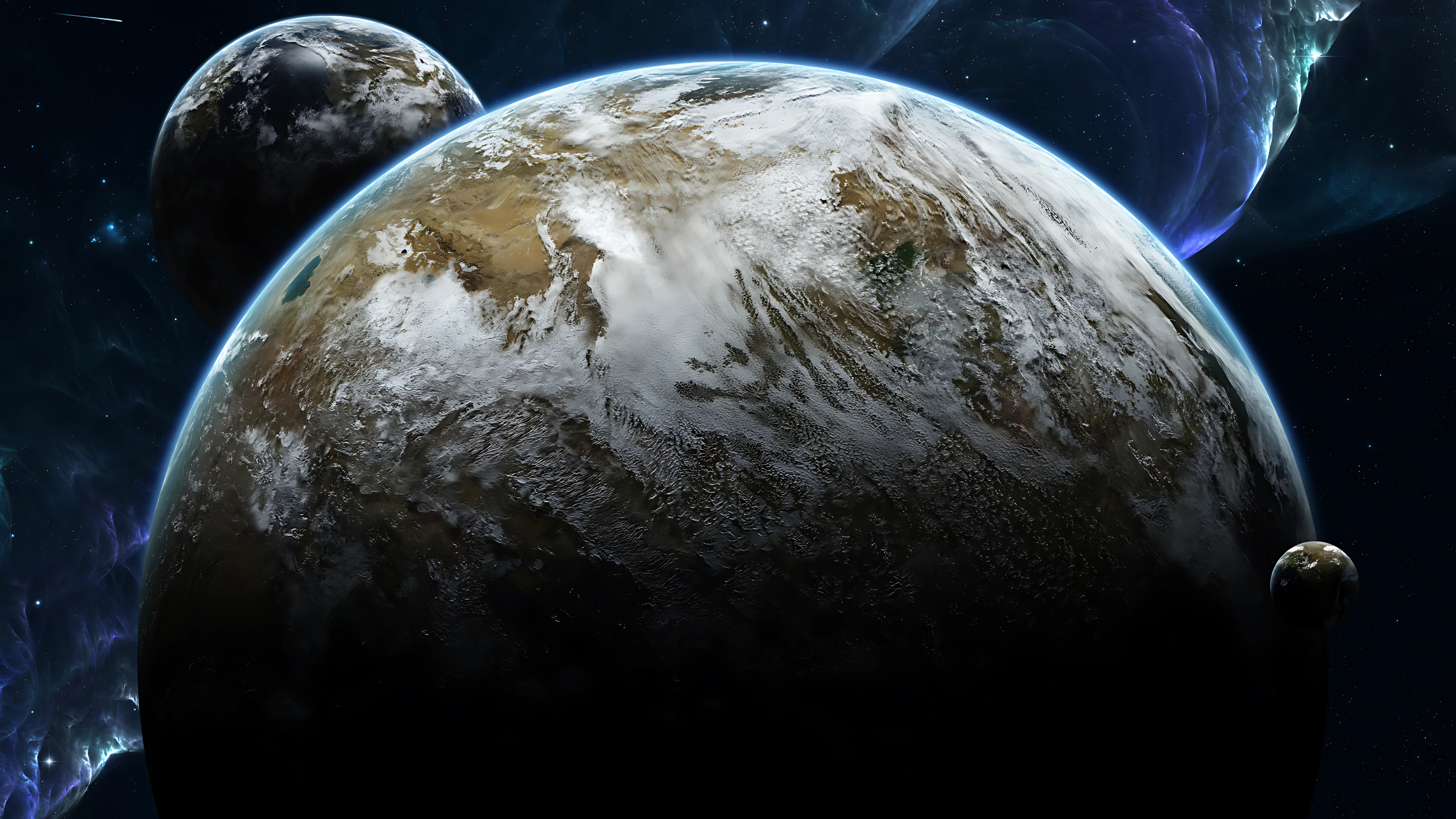 宇宙星系交错 4K超清太空壁纸