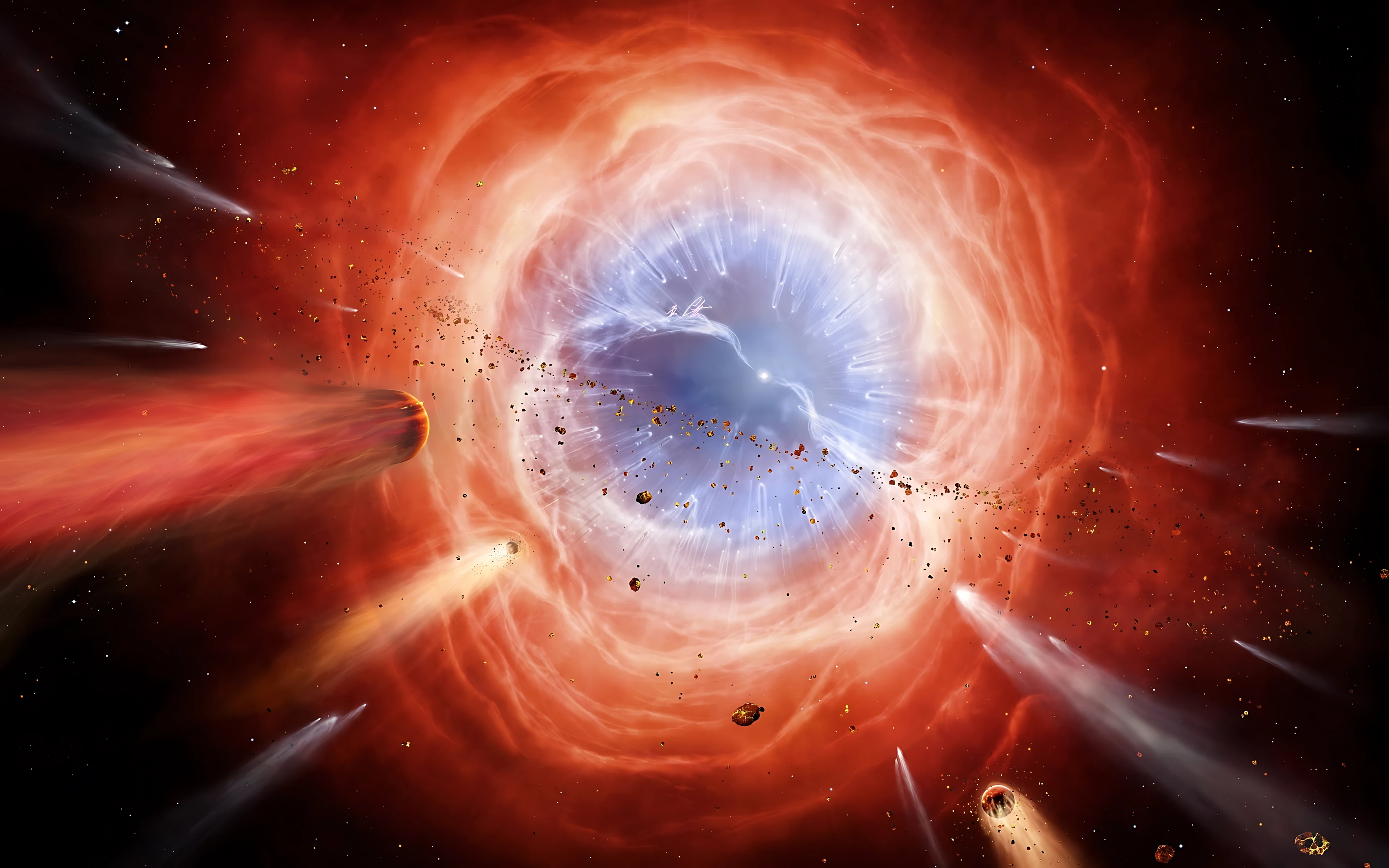 星际空间行星环绕 4K宇宙风景壁纸