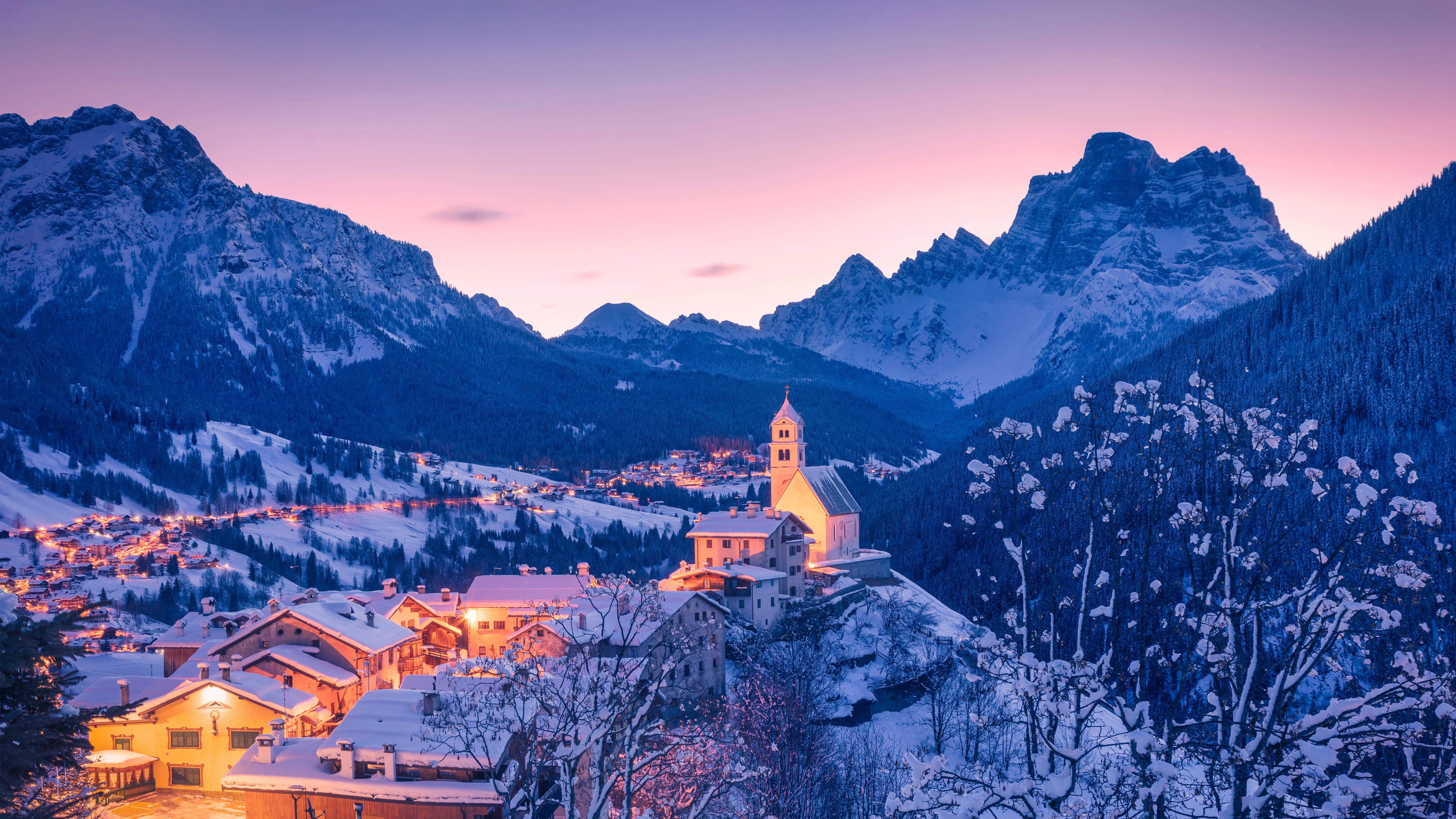 梦幻冬日雪景 冬日风光 4k超清平板桌面壁纸素材