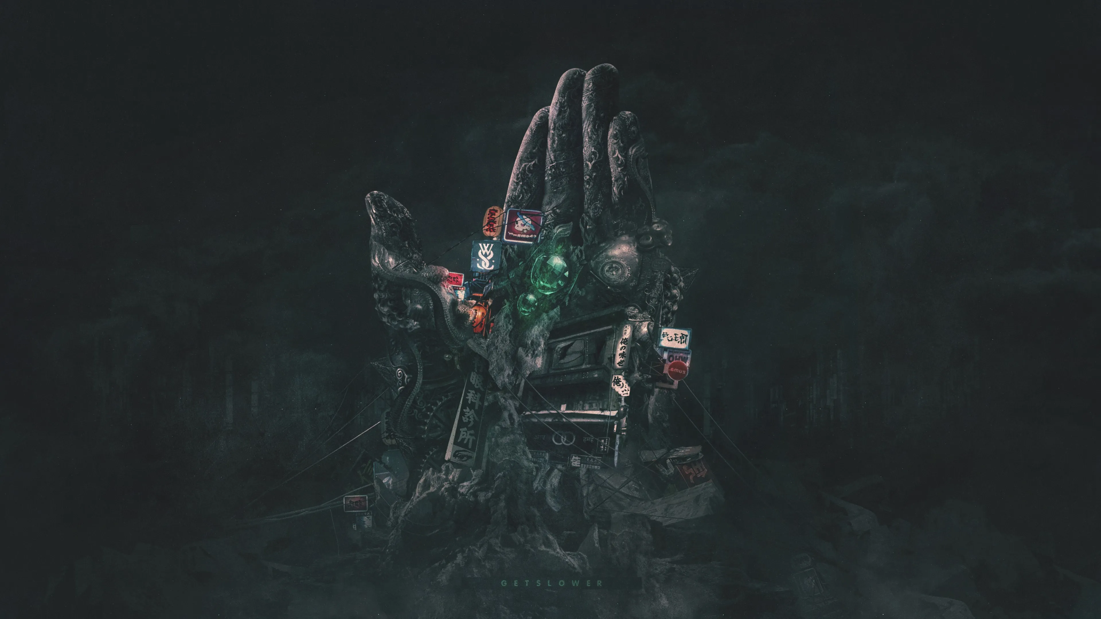 空间 抽象 纪念碑 石器时代 AI艺术 4k壁纸